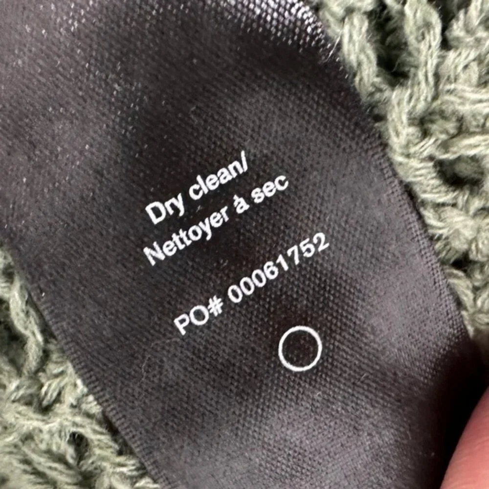 NEW Rag and Bone Riley Crochet Knit Split Hem Maxi Dress Sage Green Size XL Boho - Picture 10 of 15